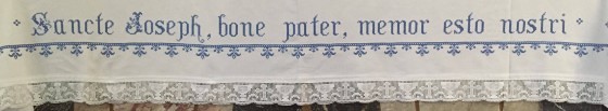 besticktes Altartuch / Pater Ulrich Diel OSB heiliger Joseph